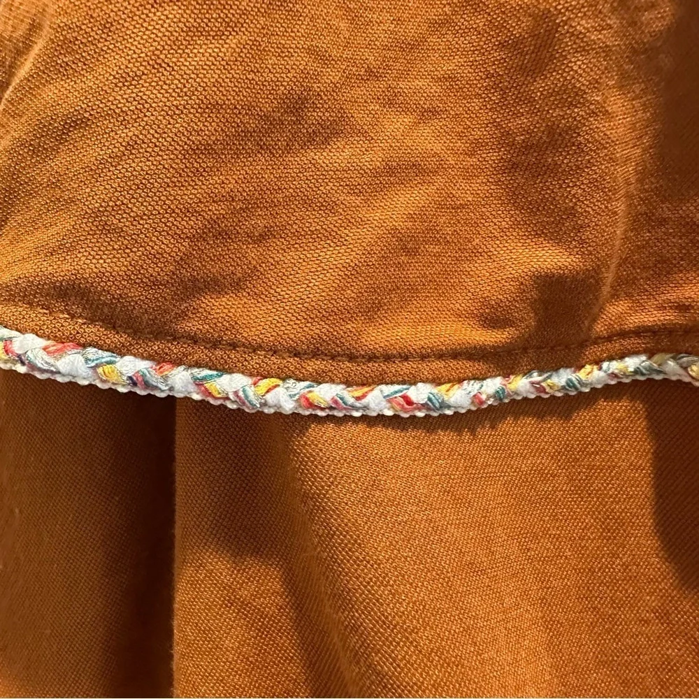 Emelia Rust Tie-Front Ruffle Tank Top - Picture 5 of 6